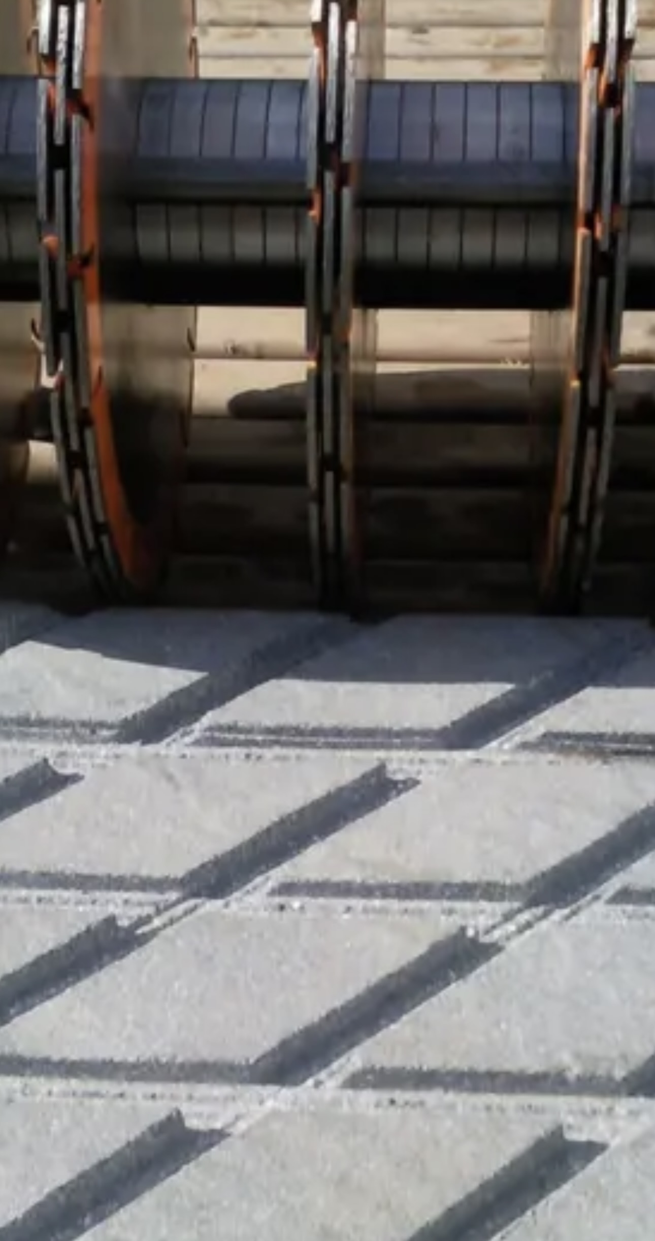 Finished anti-slip grooving on concrete